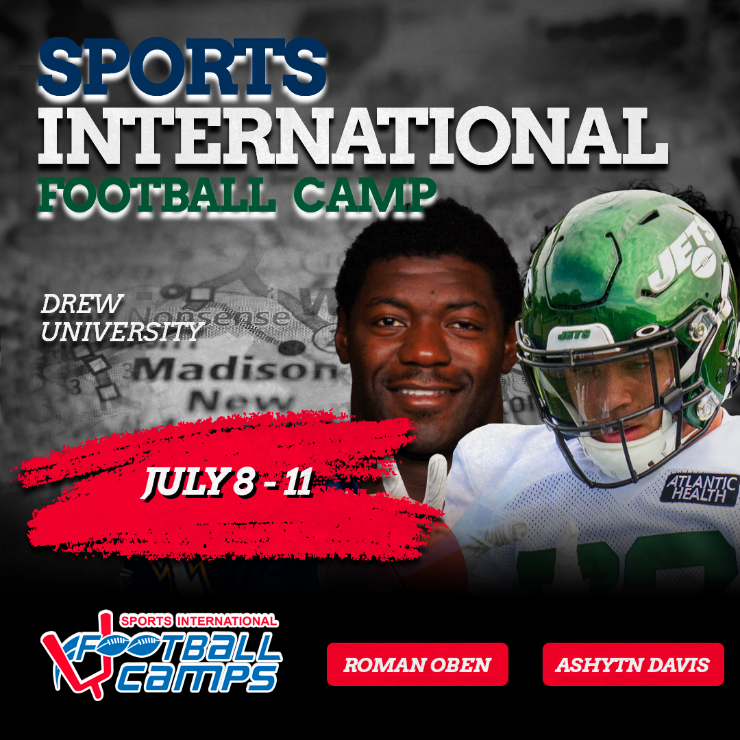 Overview Sports International Football Camp with members of the Jets